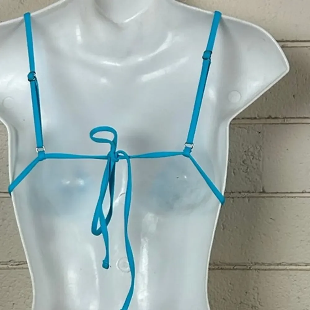 Frankie’s Bikinis Blue Triangle Bikini Top size M